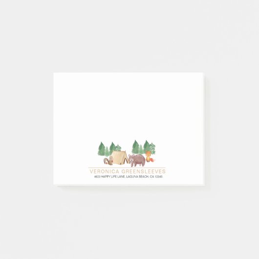 Cute Rustic Forest Woodland Animal Post-it® Notes (Voorkant)
