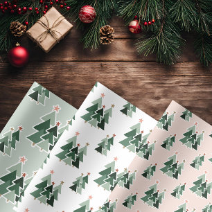 Cute Rustic-kerstbomen Inpakpapier Vel