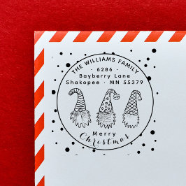 Cute Rustic/Kerstgnomen/Sneeuwadres Zelfinktende Stempel