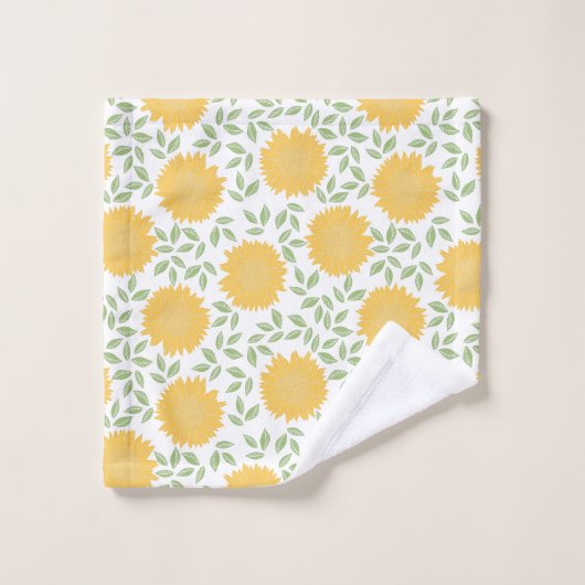 Cute Rustic Motif de tournesol (Gant de toilette)