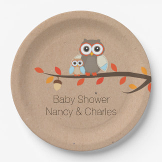 Cute Rustic Owls Baby shower Bord