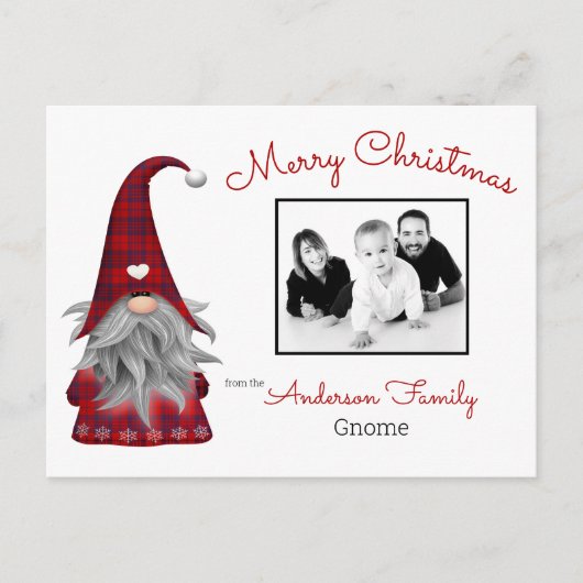 Cute Rustic Personalized kerstgrint Elf Feestdagenkaart (Voorkant)
