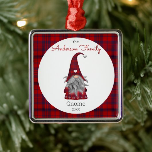 Cute Rustic Personalized kerstgrint Elf Metalen Ornament (Boom)