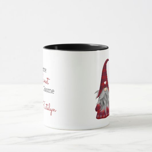 Cute Rustic Personalized kerstgrint Elf Mok (Midden)