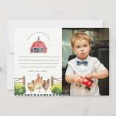 Cute Rustic Red Barn Chicken Boerderij Bedankkaart (Voorkant)