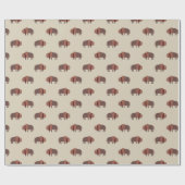 Cute Rustic Tan Buffalo Pattern Cadeaupapier (Vlak)