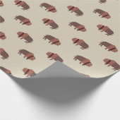 Cute Rustic Tan Buffalo Pattern Cadeaupapier (Hoek)