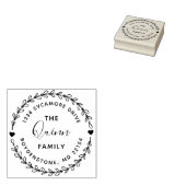 Cute Rustic Wreate Familienaam Return Address Rubberstempel (Gestempeld)