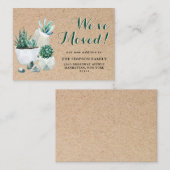 Cute rustique Aquarelle Cactus Moving Faire-part (Devant / Derrière)