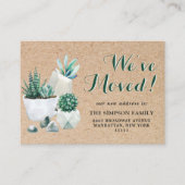 Cute rustique Aquarelle Cactus Moving Faire-part (Devant)