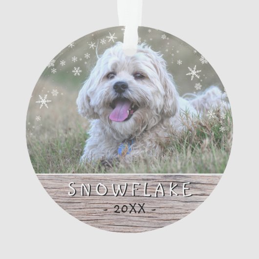 Cute Rustique Chien Chien Puppy Snowflake 2 Photo  (dos)