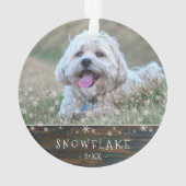 Cute Rustique Chien Chien Puppy Snowflake 2 Photo  (dos)