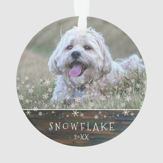 Cute Rustique Chien Chien Puppy Snowflake 2 Photo  (dos)