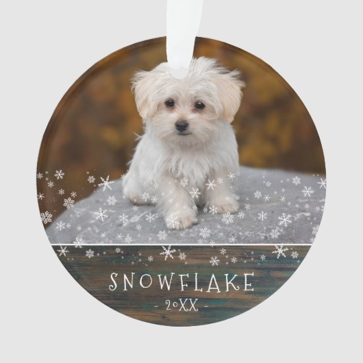 Cute Rustique Chien Chien Puppy Snowflake 2 Photo  (devant)