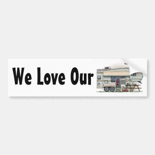 Cute RV  Fifth Wheel Camper Travel Trailer Bumpersticker (Voorkant)