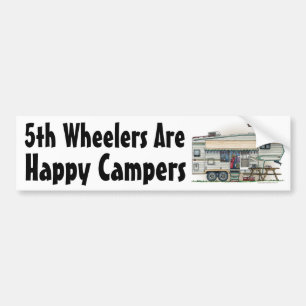 Cute RV Fifth Wheel Camper Travel Trailer Bumpersticker