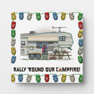 Cute RV Fifth Wheel Camper Travel Trailer Fotoplaat