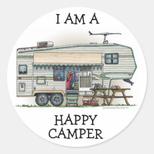 Cute RV Fifth Wheel Camper Travel Trailer Ronde Sticker