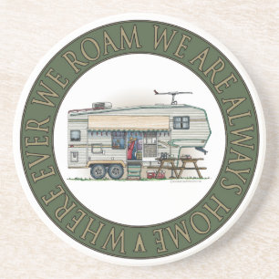 Cute RV Fifth Wheel Camper Travel Trailer Zandsteen Onderzetter