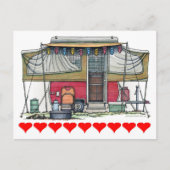 Cute RV Popup Camper Travel Trailer Briefkaart (Voorkant)