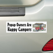 Cute RV Popup Camper Travel Trailer Bumpersticker (Op auto)