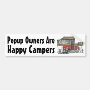 Cute RV Popup Camper Travel Trailer Bumpersticker
