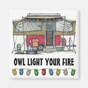 Cute RV  Popup Camper Travel Trailer Magneet