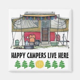 Cute RV Popup Camper Travel Trailer Magneet