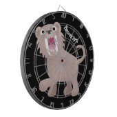 Cute Saber Toothed Tiger Smilodon cartoon Dartbord (Voorkant Links)