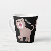 Cute Saber Toothed Tiger Smilodon cartoon Latte Mok (Linkerhoek)