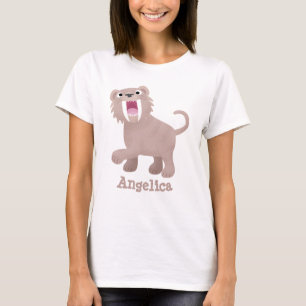 Cute Saber Toothed Tiger Smilodon cartoon T-shirt