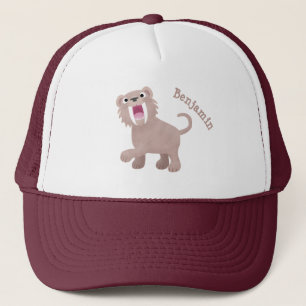 Cute Saber Toothed Tiger Smilodon cartoon Trucker Pet