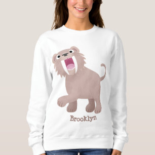 Cute Saber Toothed Tiger Smilodon cartoon Trui