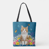 Cute Sac fourre-tout chat et papillon (Dos)