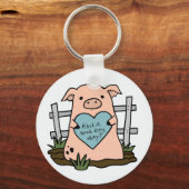 Cute Sad Pig Sleutelhanger (Voorkant)