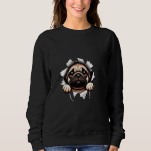 Cute Sad Pug-trui – Emotionele Aesthetic Streetwea Trui