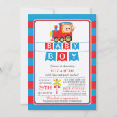 Cute Safari Aap Jongen Baby Shower Uitnodiging (Voorkant)