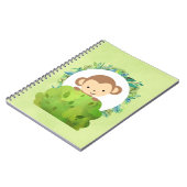 Cute Safari-aap met tropische bladeren Notitieboek (Linkerzijde)