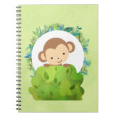 Cute Safari-aap met tropische bladeren Notitieboek (Voorkant)