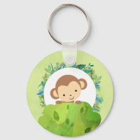 Cute Safari-aap met tropische bladeren