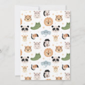 Cute Safari animal 1er anniversaire invitation gar (Dos)