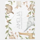 Cute safari animal large fleece deken (Voorkant)