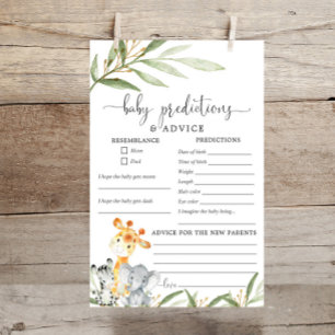 Cute safari animals Baby prediccard