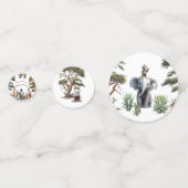 Cute Safari Animals Baby shower Confetti (Achterkanten)
