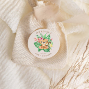 Cute Safari Animals Baby shower Ronde Sticker