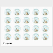 Cute Safari Animals Baby shower Ronde Sticker (Vel)