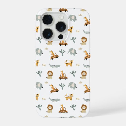 Cute Safari Animals Jungle Pattern Phone Case (Verso)