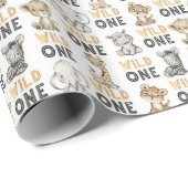 Cute Safari Animals Wild One Cadeaupapier (Rol Hoek)