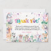 Cute Safari Animaux Anniversaire Fête Carte de rem (Devant)