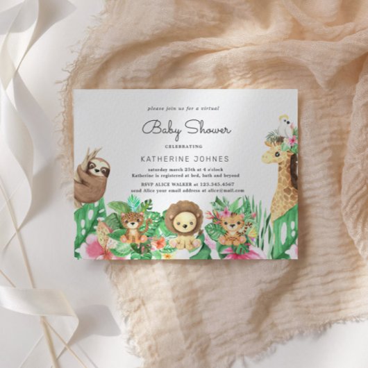 Cute Safari Animaux Baby shower Invitation